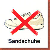 Schild Sandschuhe verboten 18053